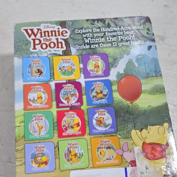 Disney Winnie the Pooh Piglet Kids Toddler 12 Board Book Block Set Gift - Picture 2 of 2